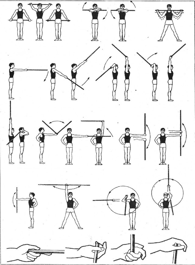 Комплекс упражнений с гимнастической палкой: основные правила, лучшие упражнения